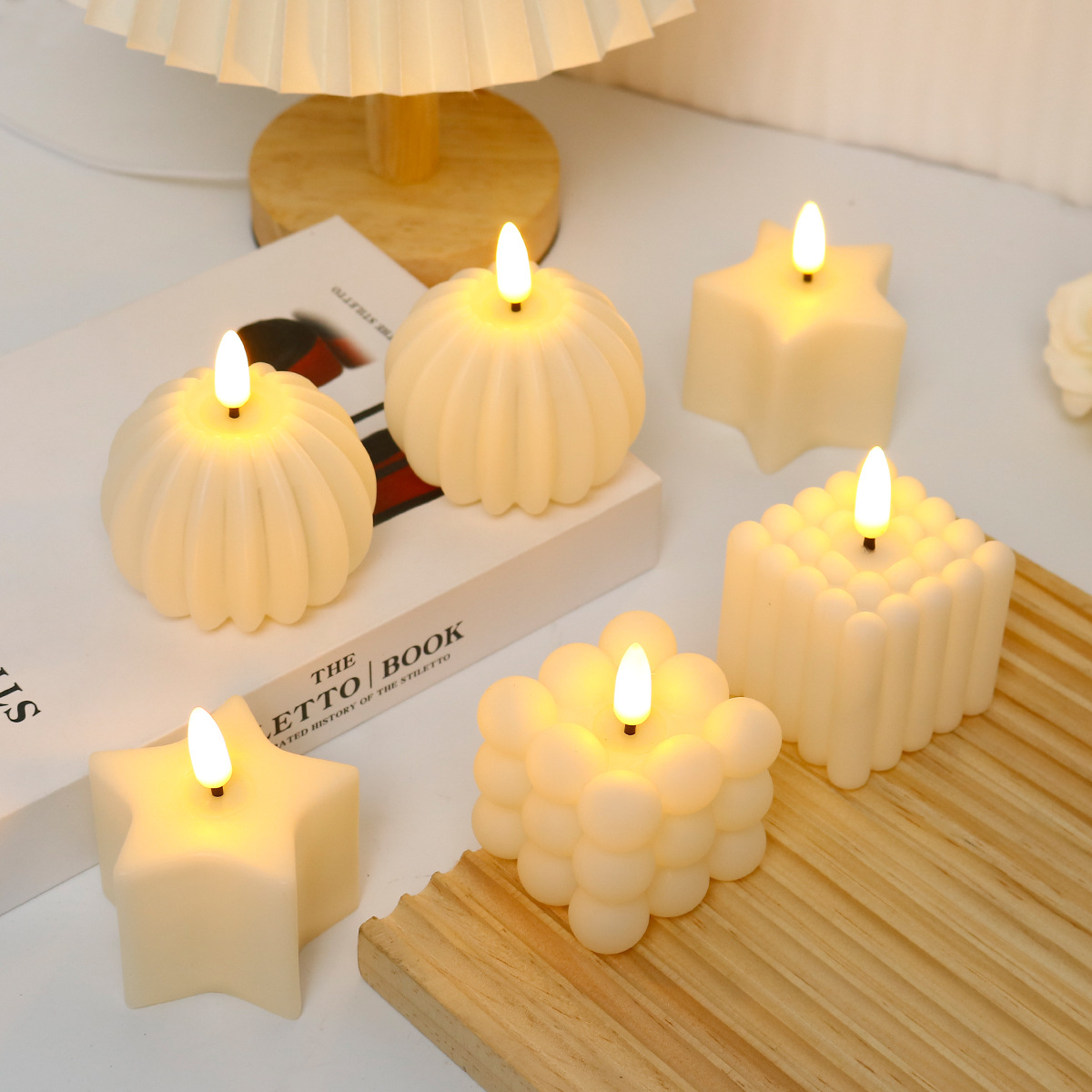 Bougie LED en forme de cube po - Photography Wedding avis et prix
